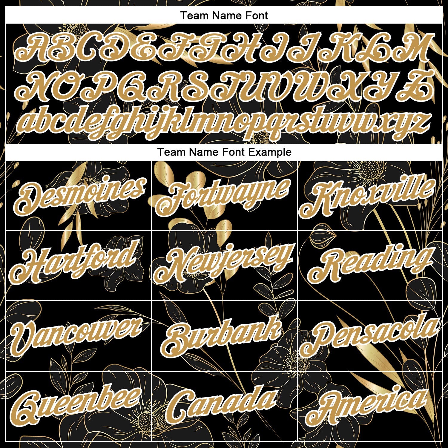 Custom Stitched Black Old Gold-White 3D Pattern Design Golden Subtle Floral Sports Pullover Sweatshirt Hoodie