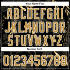 Custom Stitched Black Old Gold-White 3D Pattern Design Golden Subtle Floral Sports Pullover Sweatshirt Hoodie