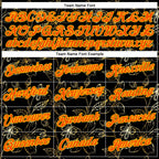 Custom Stitched Black Orange-Yellow 3D Pattern Design Golden Subtle Floral Sports Pullover Sweatshirt Hoodie