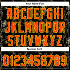 Custom Stitched Black Orange-Yellow 3D Pattern Design Golden Subtle Floral Sports Pullover Sweatshirt Hoodie