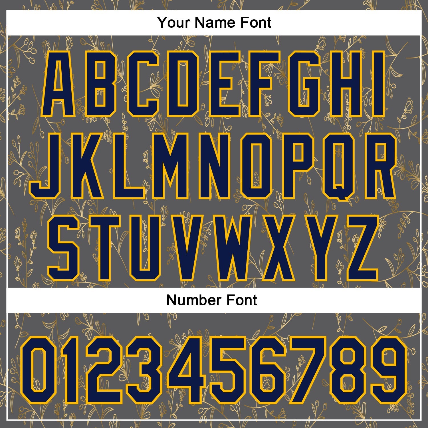 Custom Stitched Steel Gray Navy-Gold 3D Pattern Design Golden Subtle Floral Sports Pullover Sweatshirt Hoodie