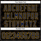 Custom Stitched Black Navy-Gold 3D Pattern Design Golden Subtle Floral Sports Pullover Sweatshirt Hoodie