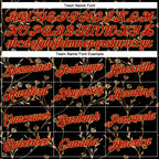 Custom Stitched Black Red-Old Gold 3D Pattern Design Golden Subtle Floral Sports Pullover Sweatshirt Hoodie