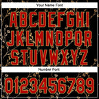 Custom Stitched Black Red-Old Gold 3D Pattern Design Golden Subtle Floral Sports Pullover Sweatshirt Hoodie