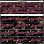 Custom Stitched Black Royal-Orange 3D Pattern Design Golden Subtle Floral Sports Pullover Sweatshirt Hoodie