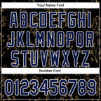 Custom Stitched Black Navy-White 3D Pattern Design Golden Subtle Floral Sports Pullover Sweatshirt Hoodie