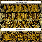 Custom Stitched Black Brown-Yellow 3D Pattern Design Golden Subtle Floral Sports Pullover Sweatshirt Hoodie