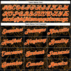 Custom Stitched Black Orange-Cream 3D Pattern Design Golden Subtle Floral Sports Pullover Sweatshirt Hoodie