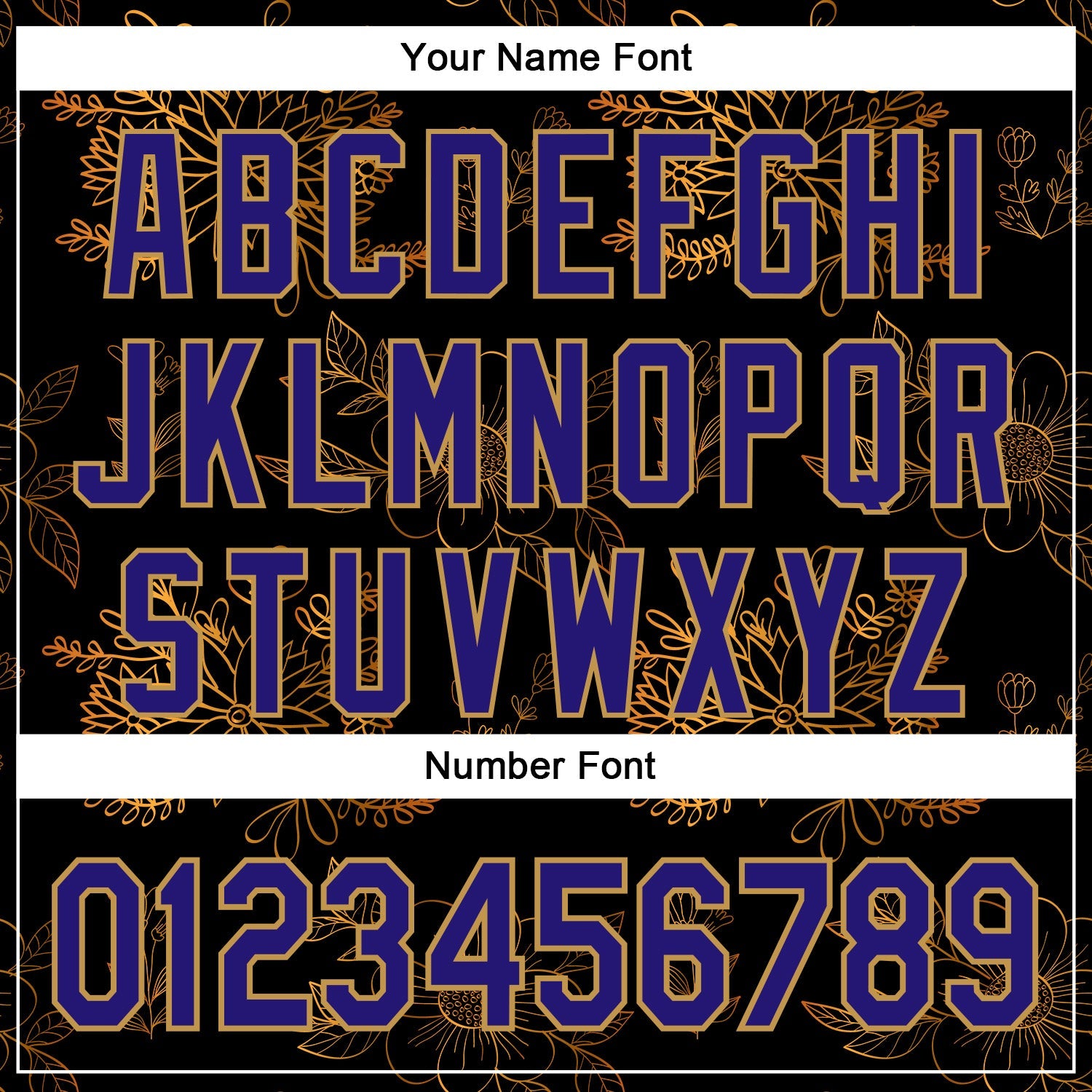 Custom Stitched Black Dark Purple-Old Gold 3D Pattern Design Golden Subtle Floral Sports Pullover Sweatshirt Hoodie