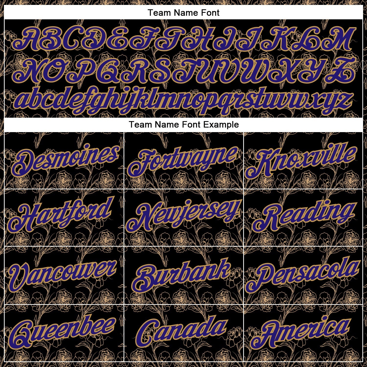 Custom Stitched Black Dark Purple-Old Gold 3D Pattern Design Golden Subtle Floral Sports Pullover Sweatshirt Hoodie