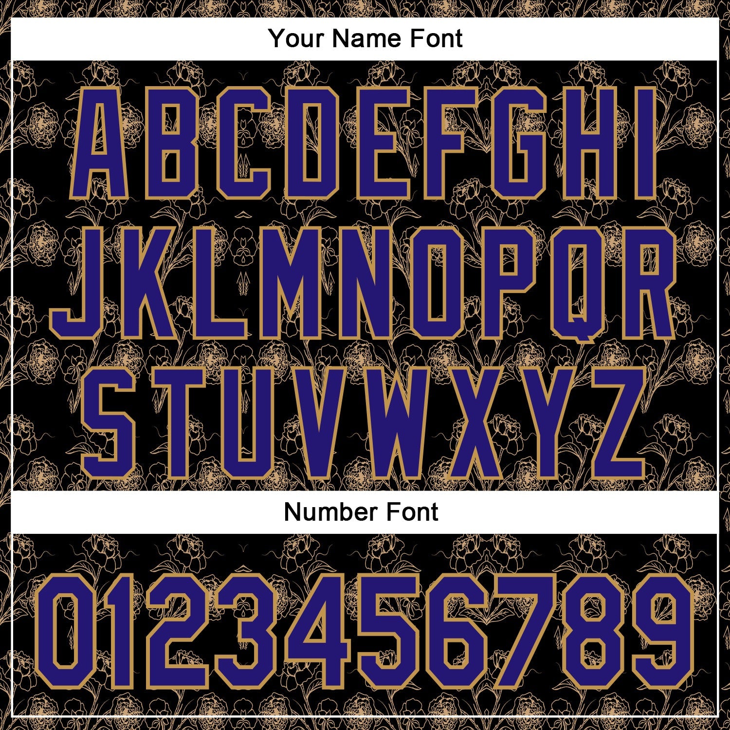 Custom Stitched Black Dark Purple-Old Gold 3D Pattern Design Golden Subtle Floral Sports Pullover Sweatshirt Hoodie