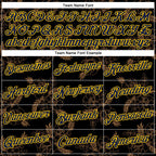Custom Stitched Black Navy-Yellow 3D Pattern Design Golden Subtle Floral Sports Pullover Sweatshirt Hoodie
