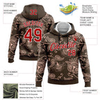 Custom Stitched Brown Red-White 3D Pattern Design Ethnic Paisley Floral Bandana Sports Pullover Sweatshirt Hoodie