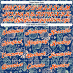Custom Stitched US Navy Blue Orange-White 3D Pattern Design Ethnic Paisley Floral Bandana Sports Pullover Sweatshirt Hoodie