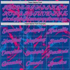 Custom Blue Hot Pink Red-Powder Blue 3D Pattern Design Abstract Splash Stripe Sportswear Performance T-Shirt