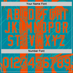 Custom Blue Orange-Aqua 3D Pattern Design Color Block Stripe Sportswear Performance T-Shirt