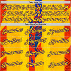 Custom Yellow Red-Dark Purple 3D Pattern Design Color Block Stripe Sportswear Performance T-Shirt