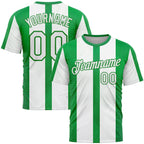 Custom White Green-Grass Green 3D Pattern Design Mexico Stripe Sportswear Performance T-Shirt