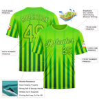 Custom Green Neon Green-Grass Green 3D Pattern Design Mexico Gradient Stripe Sportswear Performance T-Shirt