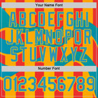 Custom Yellow Panther Blue-Red 3D Pattern Design Color Block Stripe Sportswear Performance T-Shirt