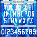 Custom Blue White-Thunder Blue 3D Pattern Design Lightning Sportswear Performance T-Shirt