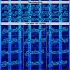 Custom Blue Royal-Lakes Blue 3D Pattern Design Classic Geometric Shape Stripe Sportswear Performance T-Shirt