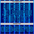 Custom Blue Royal-Lakes Blue 3D Pattern Design Classic Geometric Shape Stripe Sportswear Performance T-Shirt