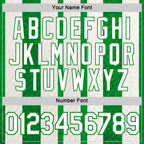 Custom White Green-Grass Green 3D Pattern Design Mexico Stripe Sportswear Performance T-Shirt