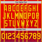 Custom Red Yellow 3D Pattern Design Spain Stripe Sportswear Performance T-Shirt