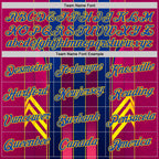 Custom Red Thunder Blue Blue-Yellow 3D Pattern Design Stripe Sportswear Performance T-Shirt