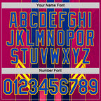 Custom Red Thunder Blue Blue-Yellow 3D Pattern Design Stripe Sportswear Performance T-Shirt