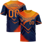 Custom Yellow Bay Orange Blue-Royal 3D Pattern Design Neon Arrow Sportswear Performance T-Shirt