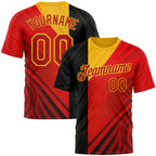 Custom Red Black-Yellow 3D Pattern Design Germany Sportswear Performance T-Shirt