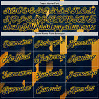 Custom Blue Navy-Yellow 3D Pattern Design Geometric Shape Stripe Sportswear Performance T-Shirt