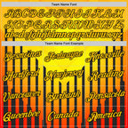 Custom Yellow Red-Black 3D Pattern Design Gradient Geometric Shape Stripe Sportswear Performance T-Shirt
