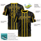 Custom Black Yellow 3D Pattern Design Germany Stripe Sportswear Performance T-Shirt