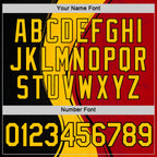 Custom Red Yellow-White 3D Pattern Design Germany Sportswear Performance T-Shirt