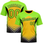 Custom Green Neon Green Yellow-Black 3D Pattern Design Color Block Arrow Sportswear Performance T-Shirt