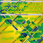 Custom Stitched Yellow Light Yellow Green-Grass Green 3D Pattern Design Brazil Inspired Geometric Shape Sportswear Pullover Sweatshirt Hoodie