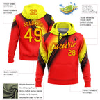 Custom Stitched Red Yellow-Black 3D Pattern Design Germany Inspired Abstract Geometric Honeycomb Shape Sportswear Pullover Sweatshirt Hoodie