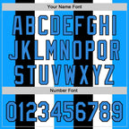 Custom Stitched White Powder Blue Black-Blue 3D Pattern Design Argentine Inspired Stripe Sportswear Pullover Sweatshirt Hoodie