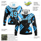 Custom Stitched Black Sky Blue Blue-White 3D Pattern Design Chelsea Argentine Inspired Geometric Shape Sportswear Pullover Sweatshirt Hoodie