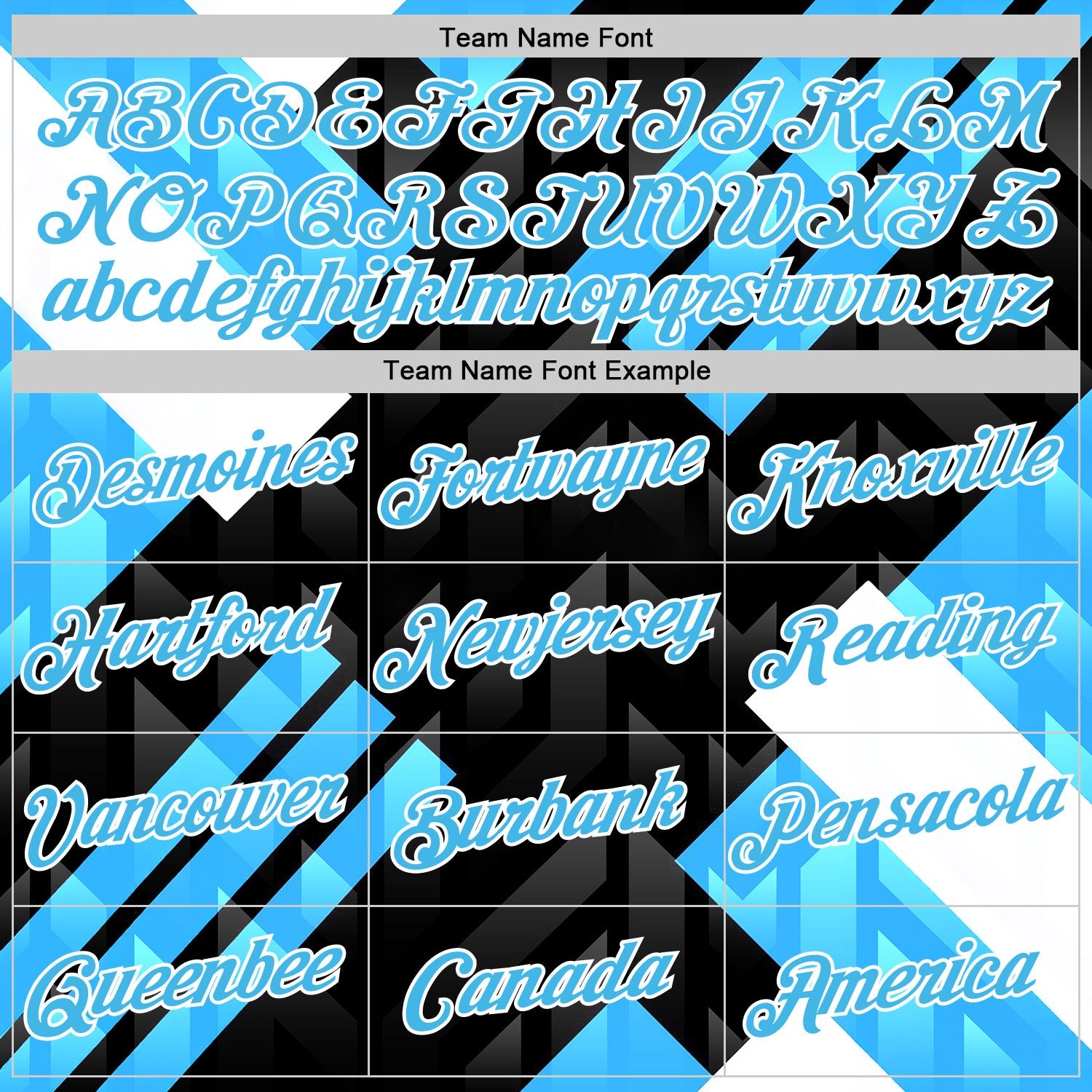 Custom Stitched Black Sky Blue Blue-White 3D Pattern Design Chelsea Argentine Inspired Geometric Shape Sportswear Pullover Sweatshirt Hoodie