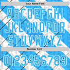 Custom Stitched White Sky Blue Black-Blue 3D Pattern Design Argentine Inspired Geometric Tribal Shape Sportswear Pullover Sweatshirt Hoodie