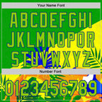 Custom Stitched Green Neon Green Yellow-Royal 3D Pattern Design Brazil Inspired Tropical Plants Sportswear Pullover Sweatshirt Hoodie