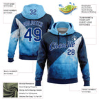 Custom Stitched Blue Royal-White 3D Pattern Design Argentine Inspired Geometric Tribal Watercolor Sportswear Pullover Sweatshirt Hoodie