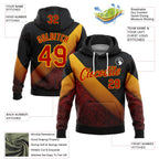 Custom Stitched Black Red-Yellow 3D Pattern Design Germany Inspired Geometric Tribal Sportswear Pullover Sweatshirt Hoodie