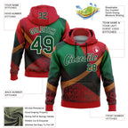 Custom Stitched Red Green-White 3D Pattern Design Mexico Geometric Tribal Sportswear Pullover Sweatshirt Hoodie