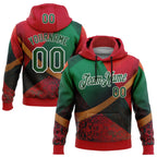 Custom Stitched Red Green-White 3D Pattern Design Mexico Geometric Tribal Sportswear Pullover Sweatshirt Hoodie