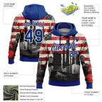 Custom Stitched City Cream Royal Red-White 3D American Flag Retro Distressed Grunge Sports Pullover Sweatshirt Hoodie